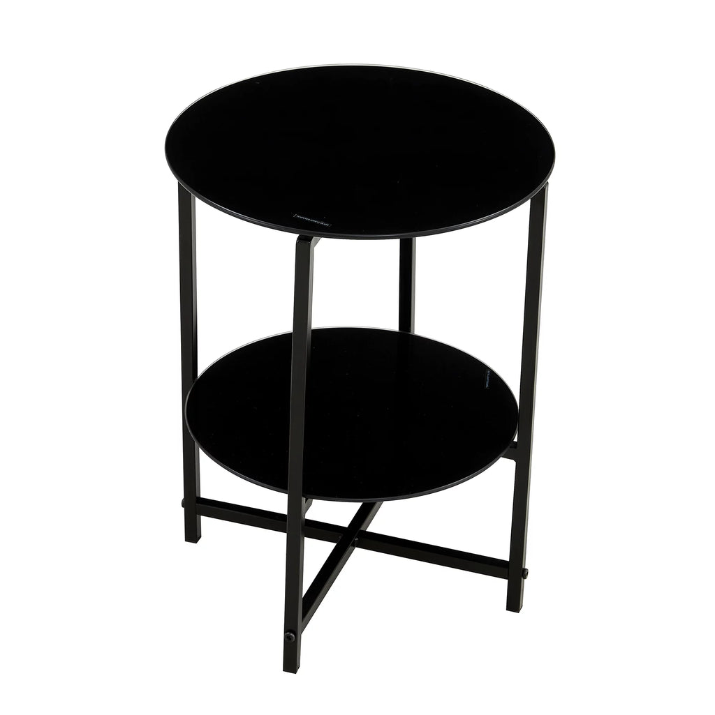Round Tempered Glass End Table J69228