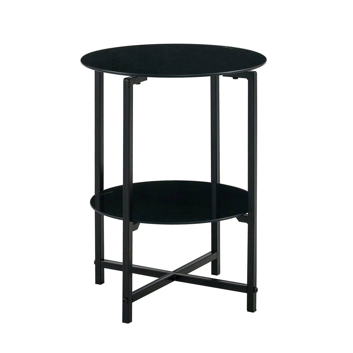 Round Tempered Glass End Table J69228