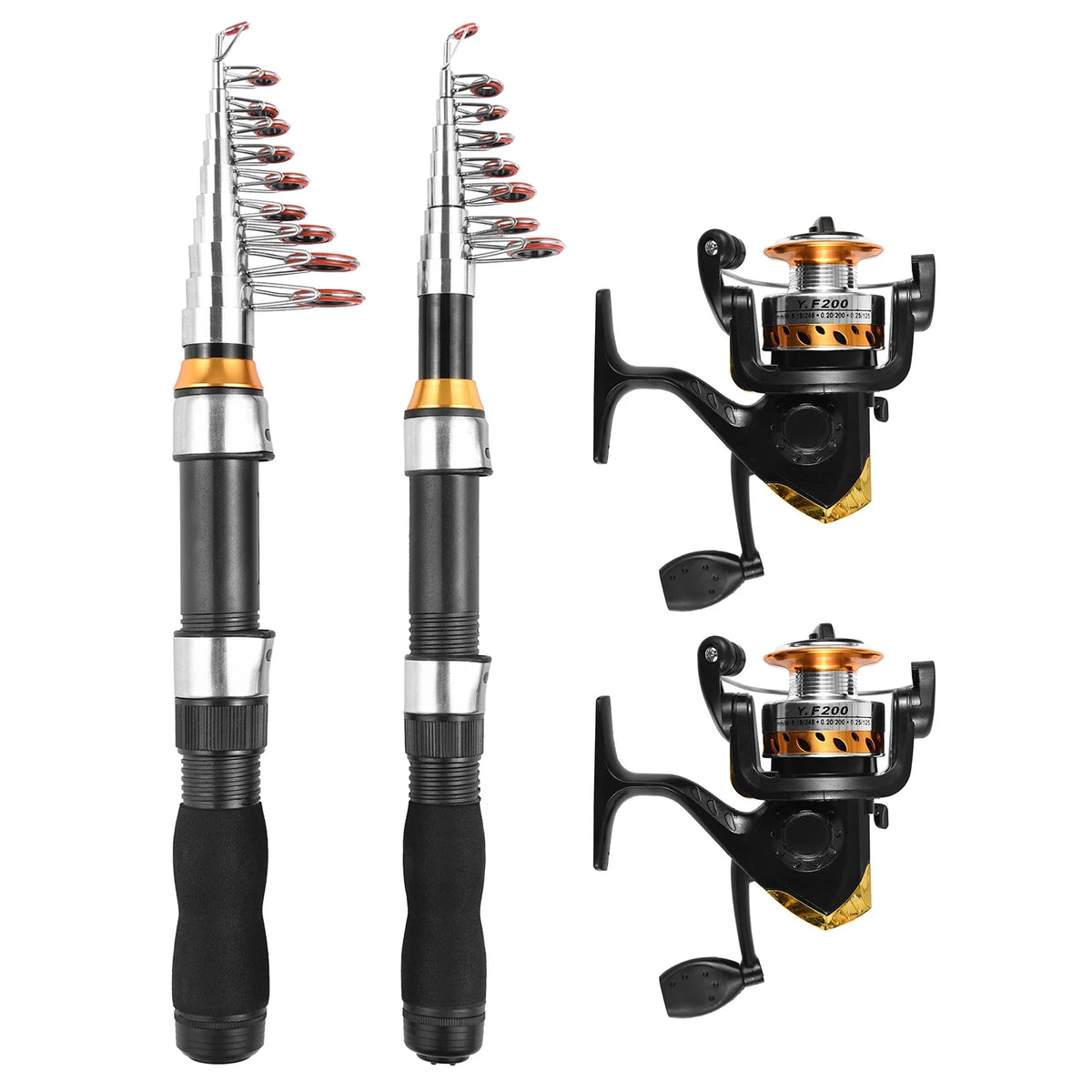 Spinning Rod Kit 2.1m Combo Set with Soft Lures and Rod Reel O978