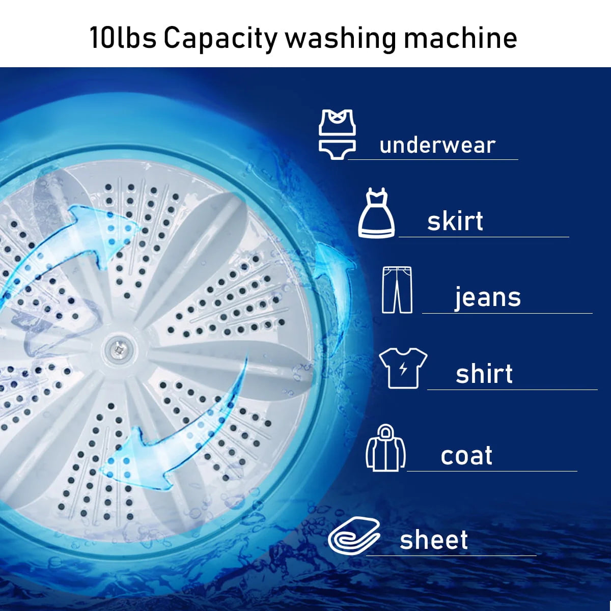 Full-Automatic Washing Machine 7.7 lbs Washer/Spinner UV Light Pink X9414