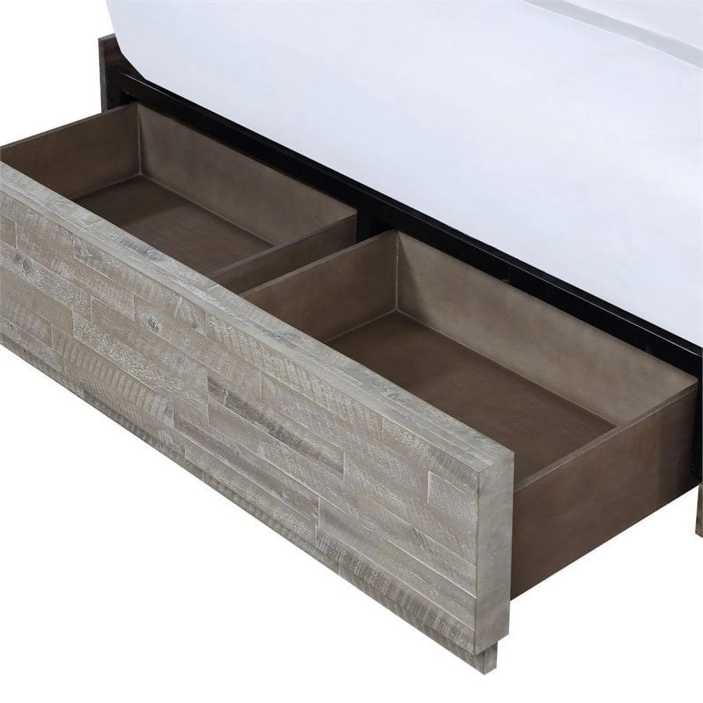 Solid Wood California King Storage Panel Bed X800175