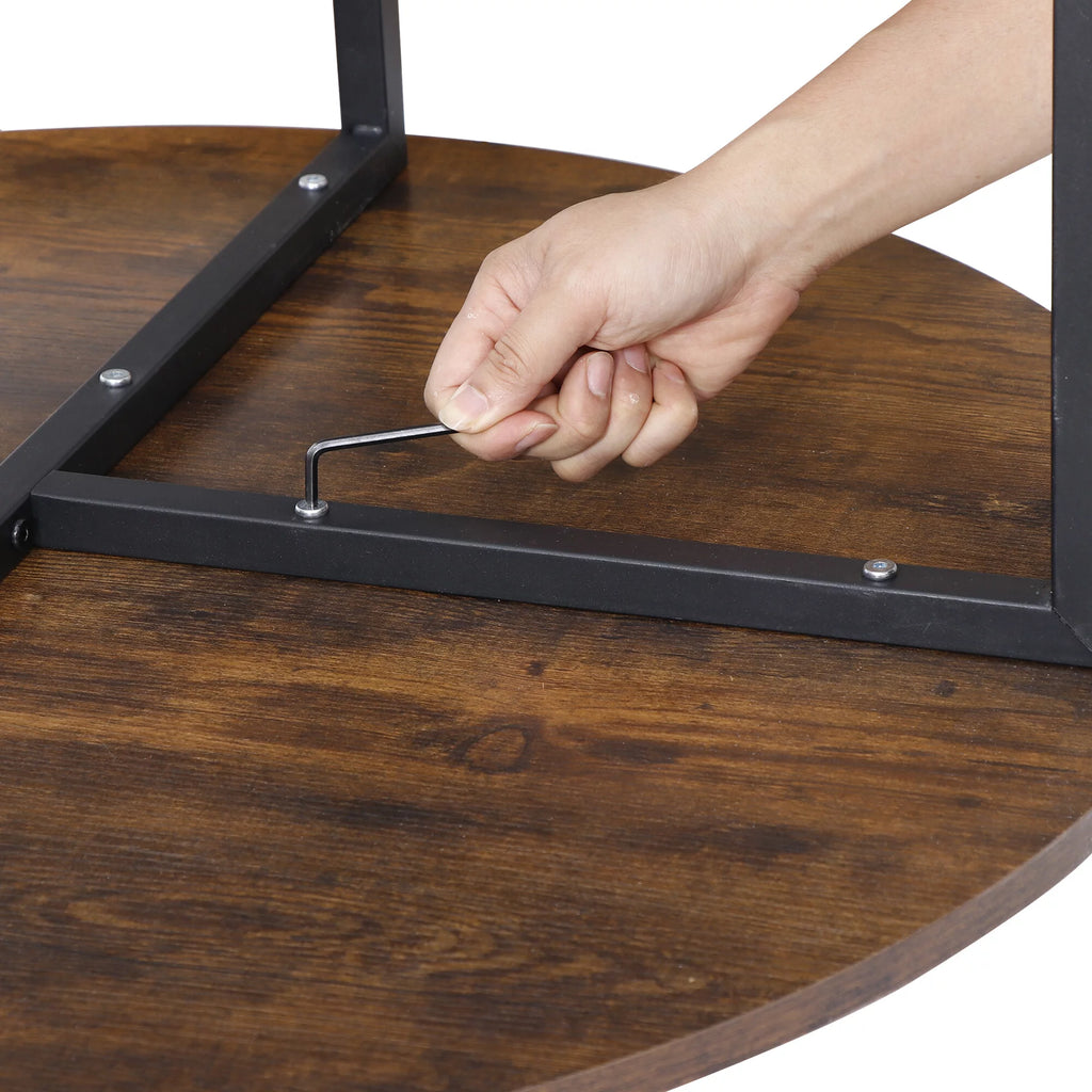 Round Coffee Table Brown MDF Table Top P19116