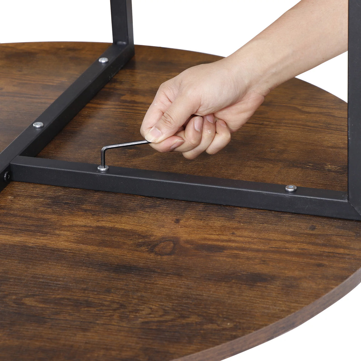 Round Coffee Table Brown MDF Table Top P19116