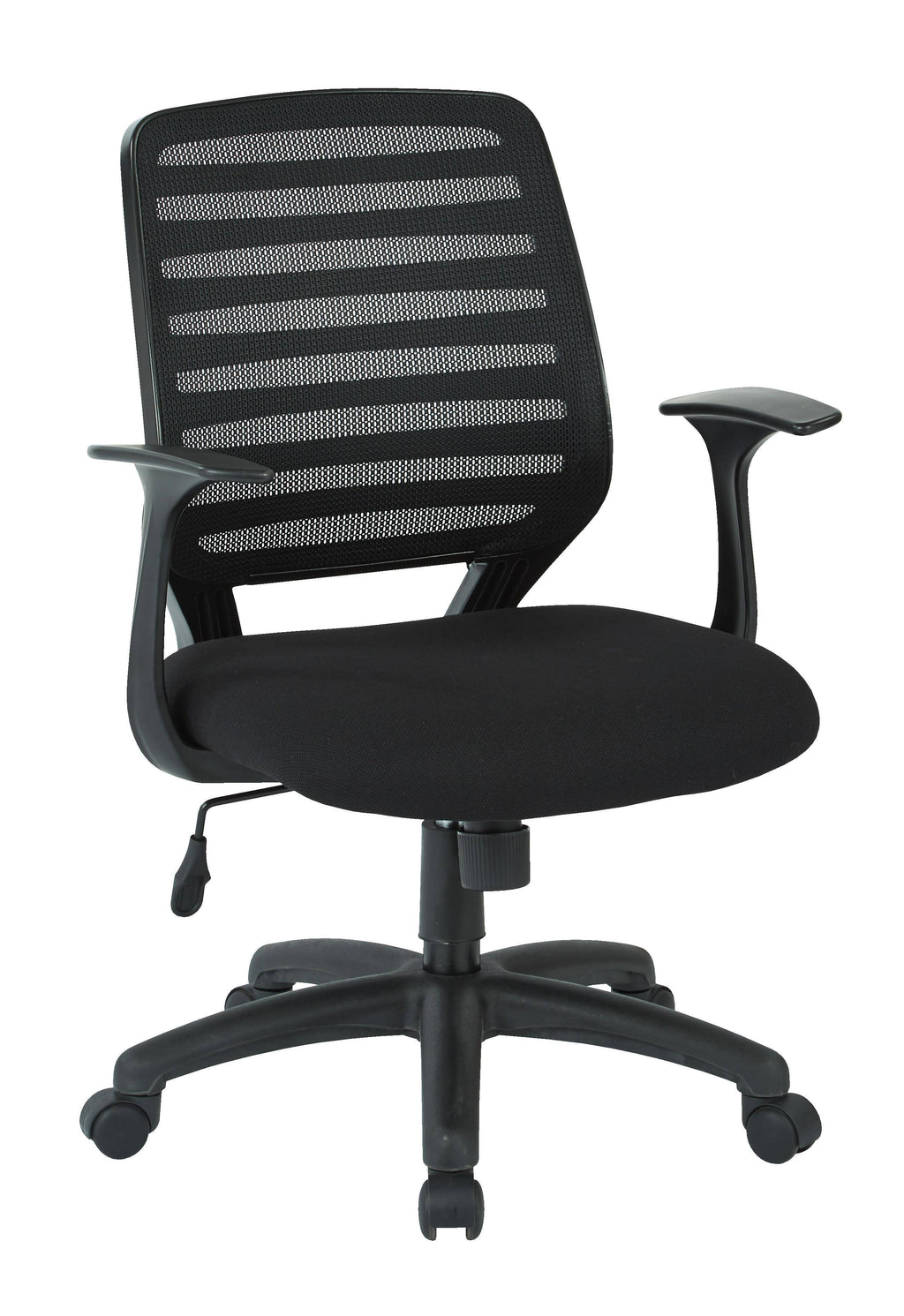 Black Fabric Task Chair with T Arms I834