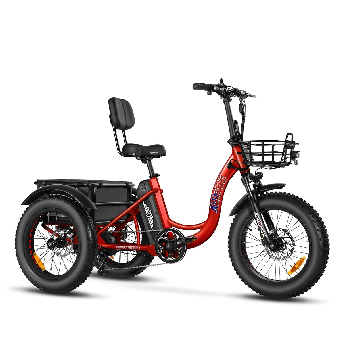 Step-Thru Fat Tire Electric Trike with Basket, 750W 48V 20Ah Black Z111772