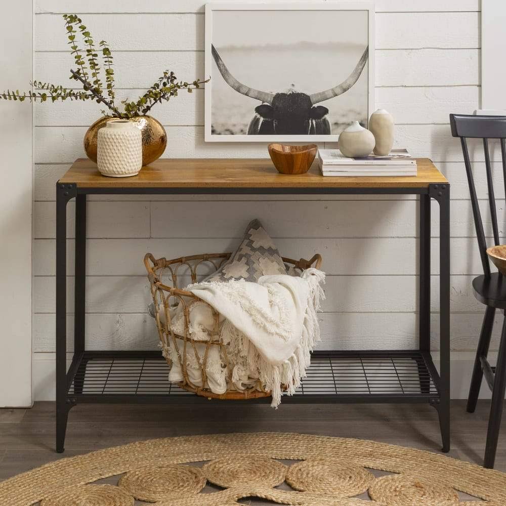 Rustic Wood Sofa Entry Table H162