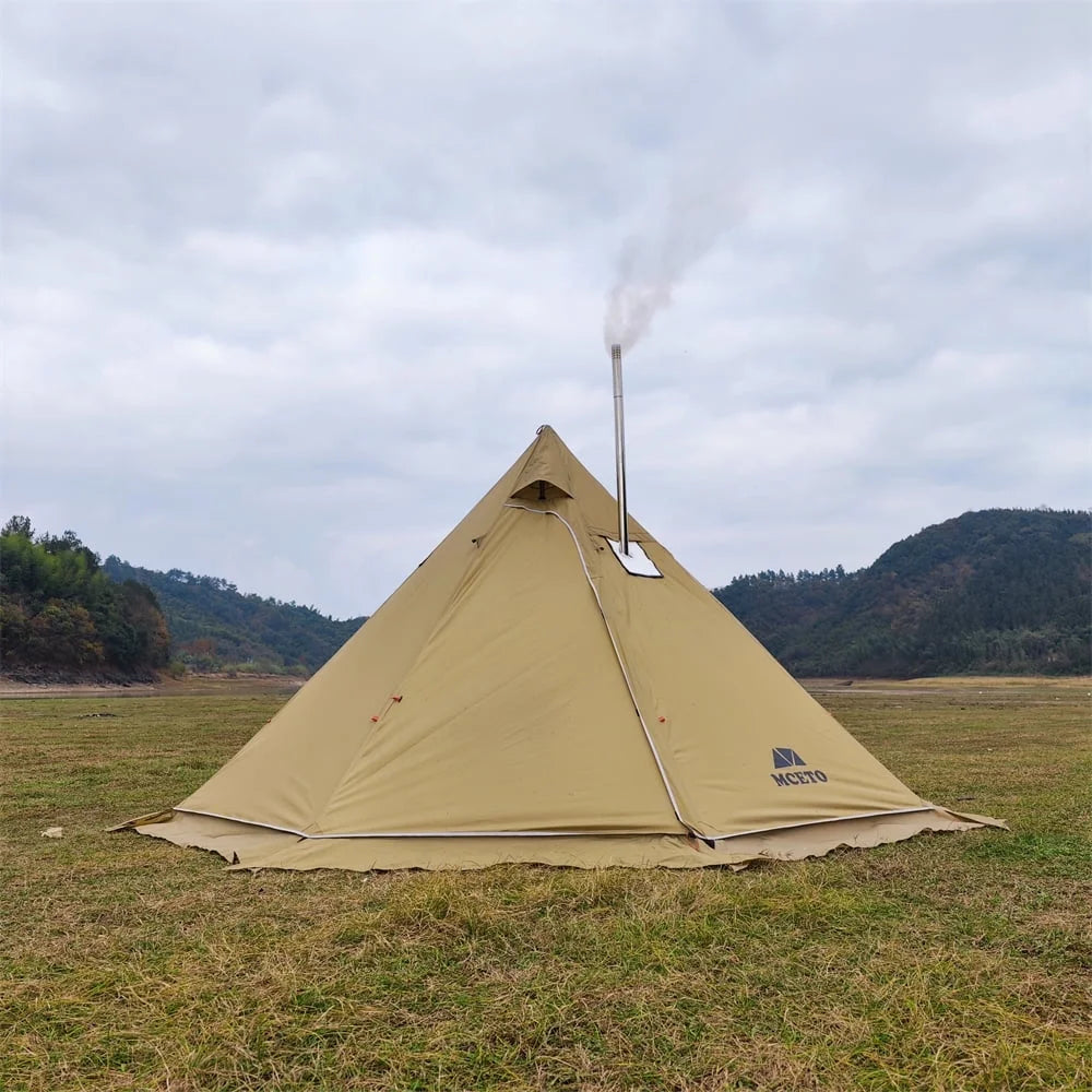 Camping Hot Tent 4-6 Person Tipi Tent with Stove Jack E74253