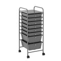 8 Drawer Rolling Storage Cart Grey R1585