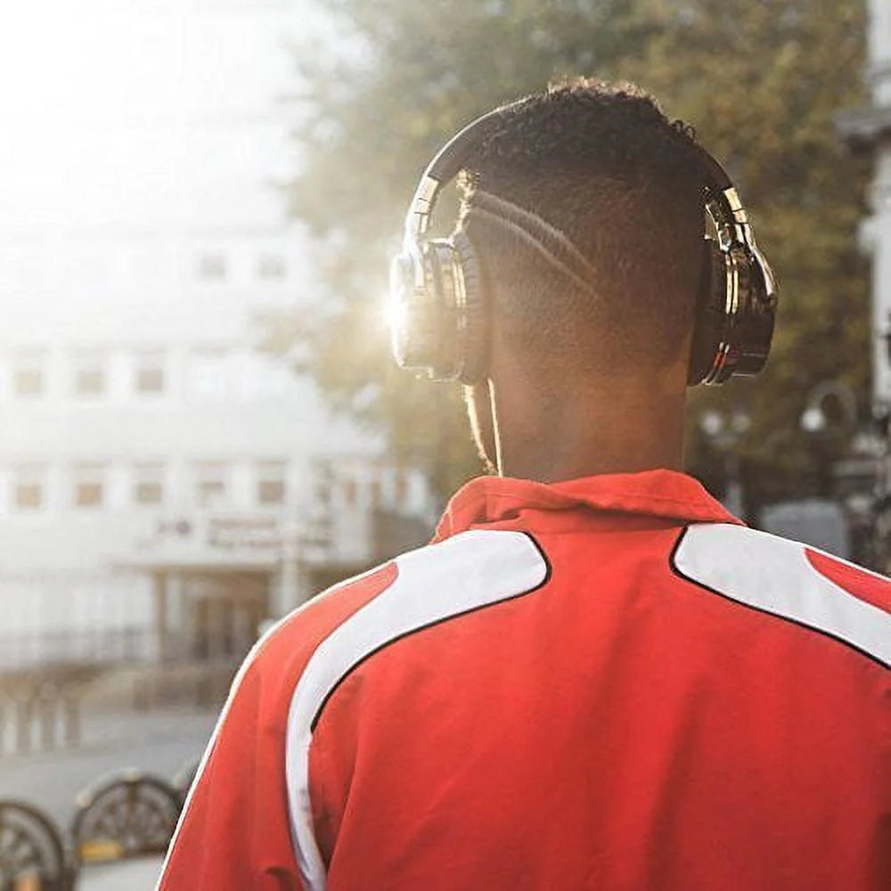 Active Noise Cancelling Bluetooth Headphones with Mic Deep Bass Wireless Over Ear Black F44024