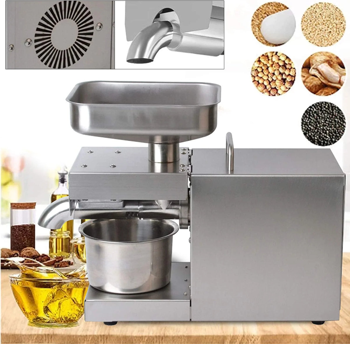 600W Electric Stainless Steel Oil Press Machine D83128