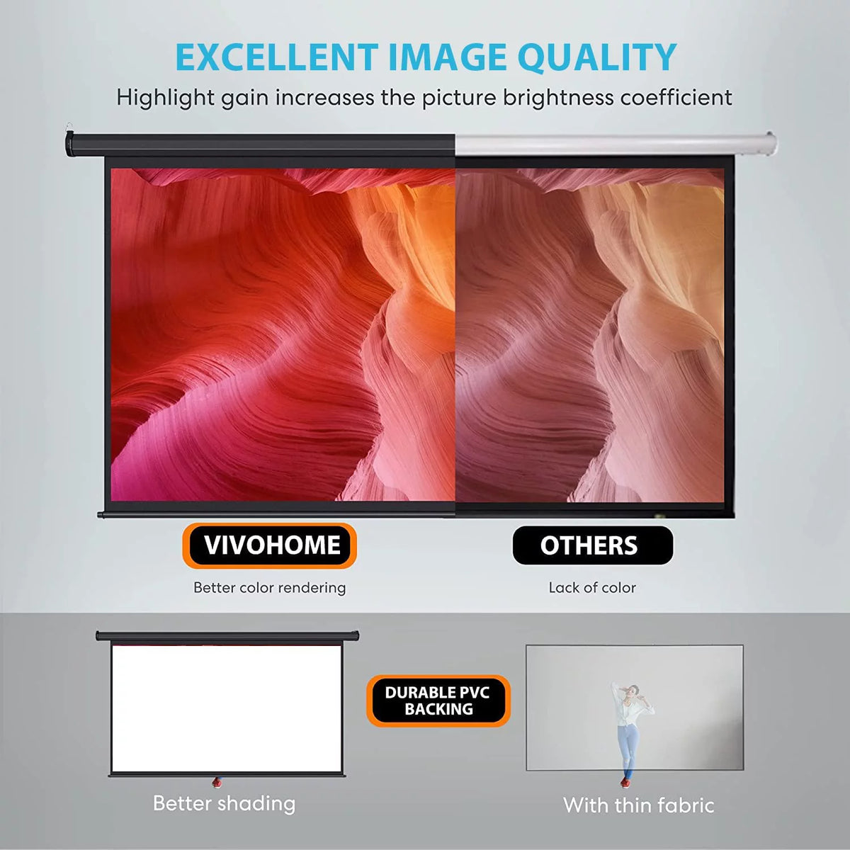 80 inch 16:9 HD Retractable Projector Screen O3879