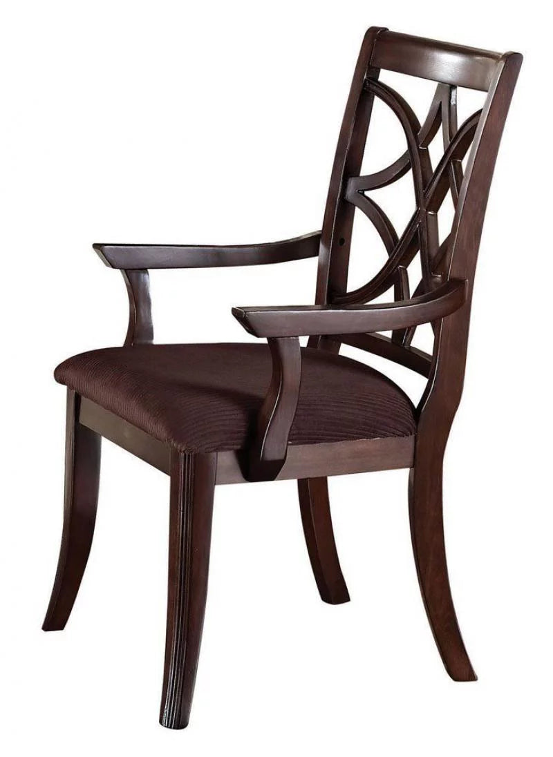 Dark Walnut Wood 8Pcs Dining Table Set Y91508