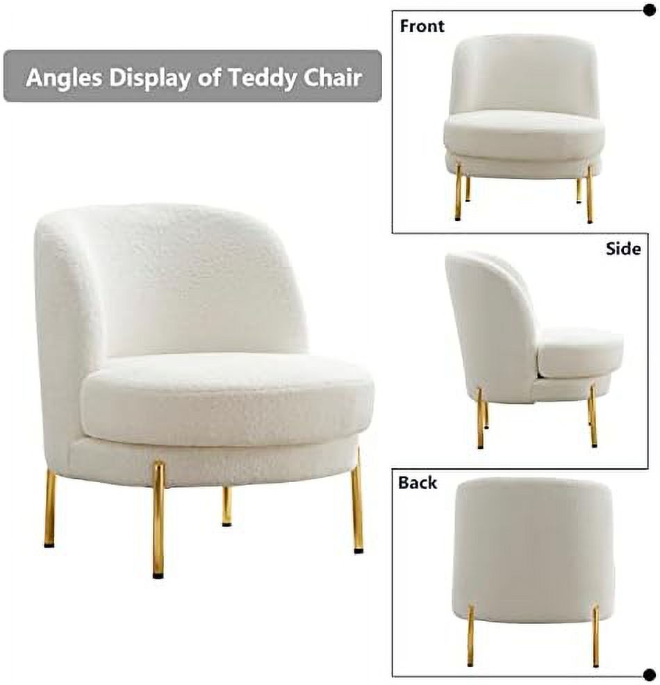 Sherpa Accent Chair with Golden Metal Legs G964