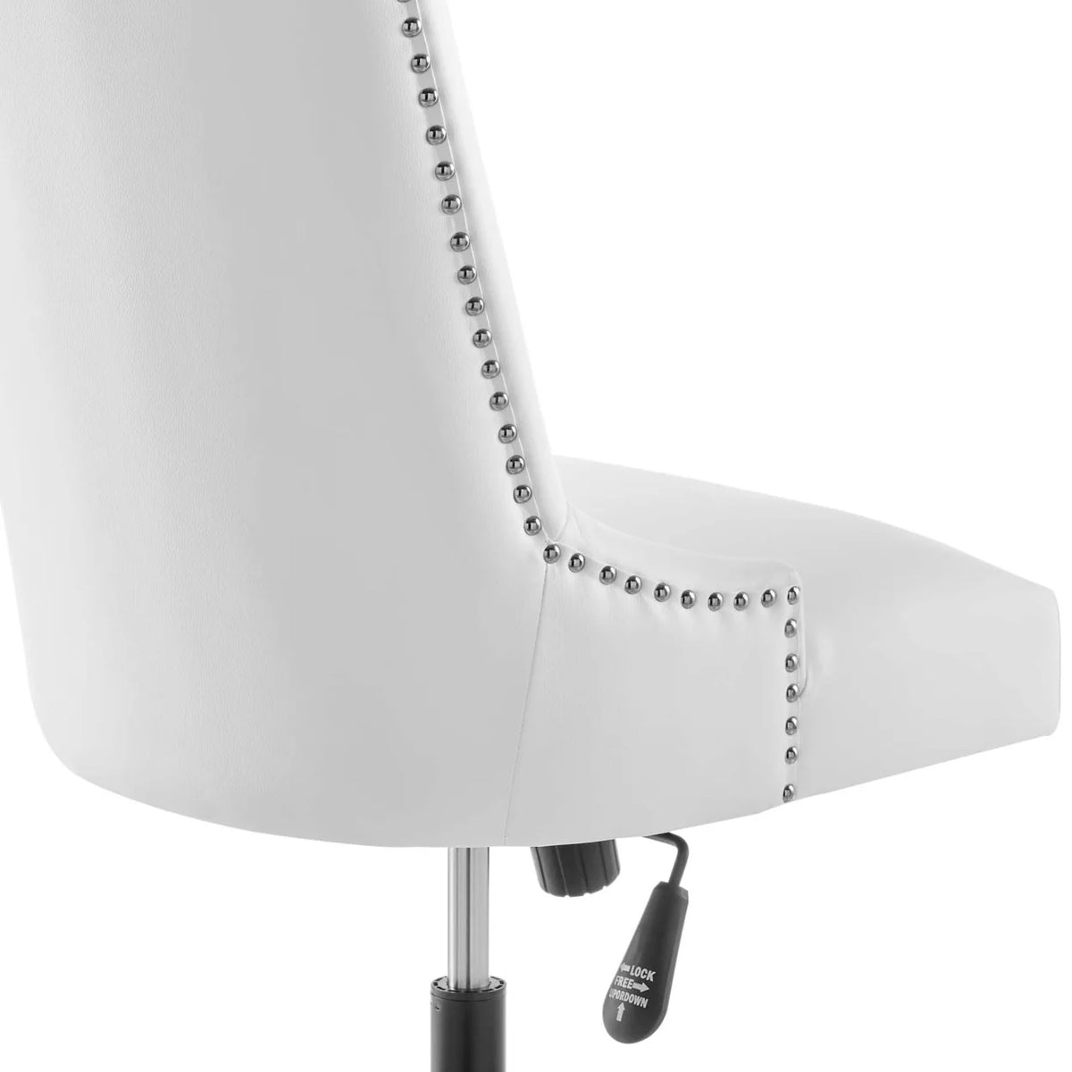 Black White Vegan Leather Office Chair F9745