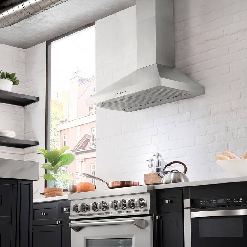 30 in. 400 CFM Convertible Wall Mount Range Hood in Stainless Steel S67093