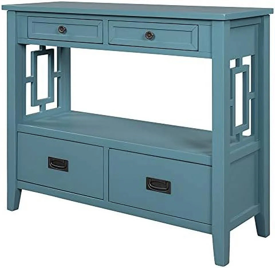 Modern Wood Console Table with 4 Drawers and 1 Shelves U509