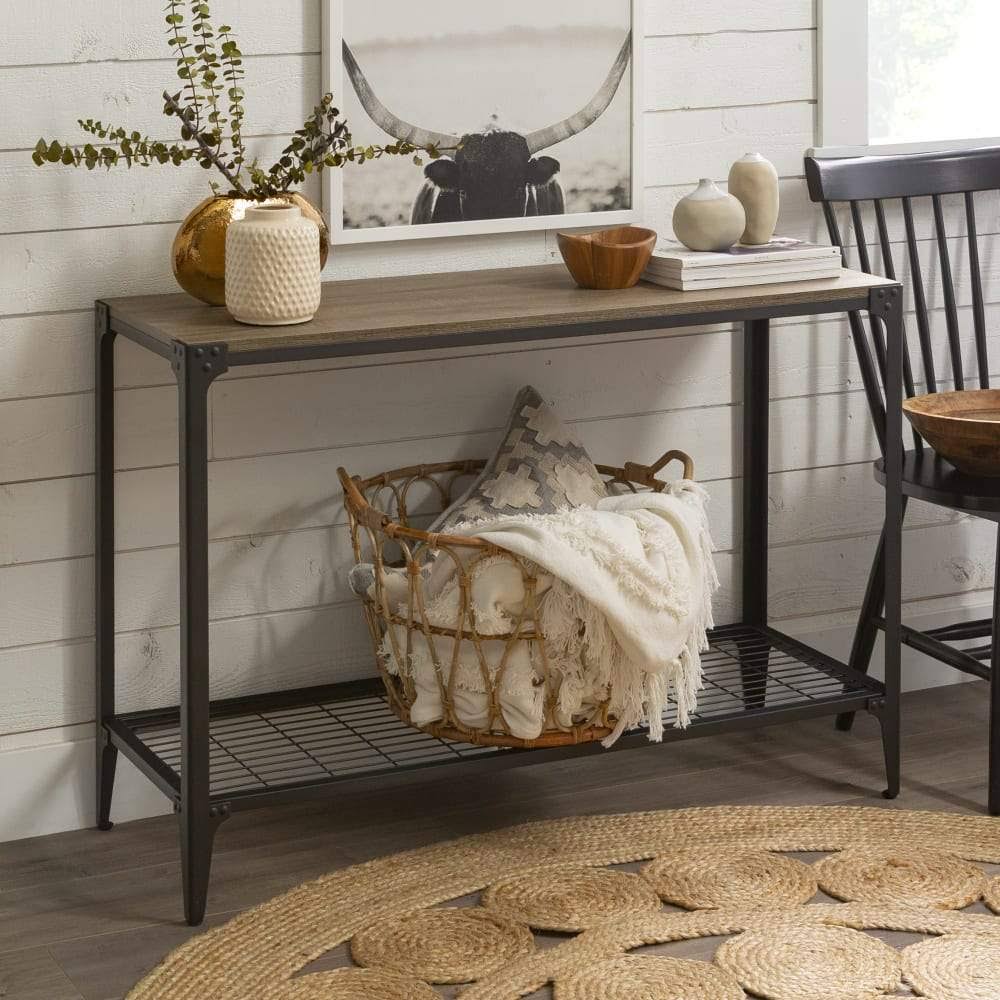 Rustic Wood Sofa Entry Table H162