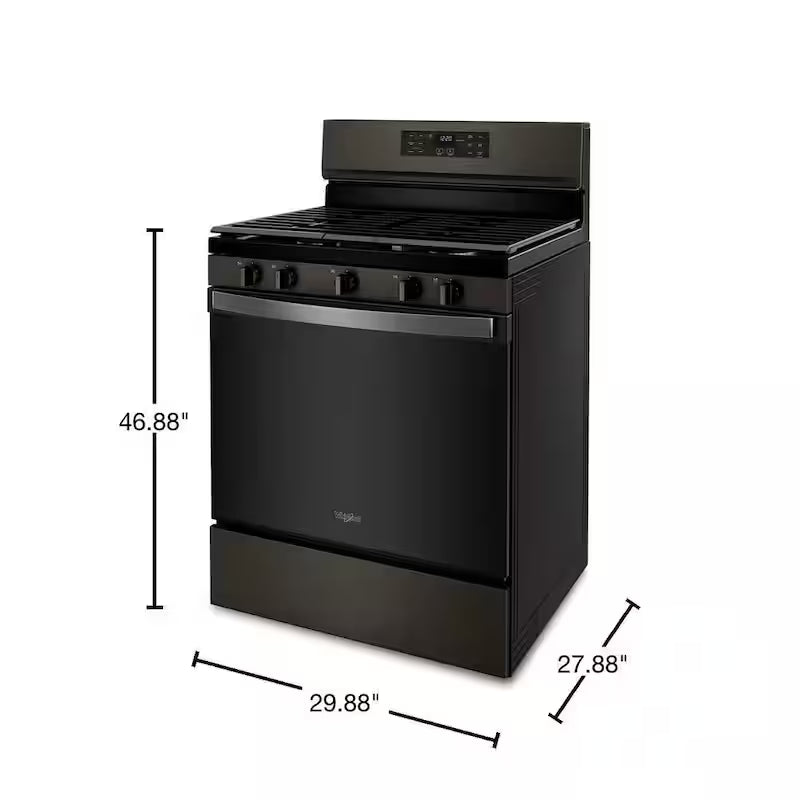 5 cu. ft. Gas Range with Air Fry Oven in Black Stainless P245
