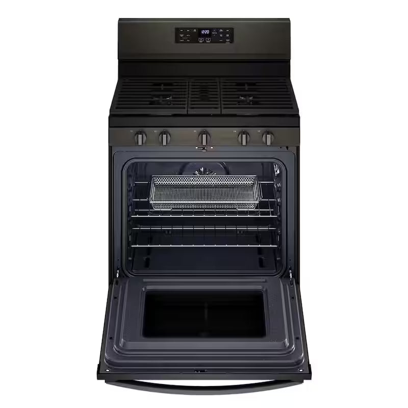 5 cu. ft. Gas Range with Air Fry Oven in Black Stainless P245