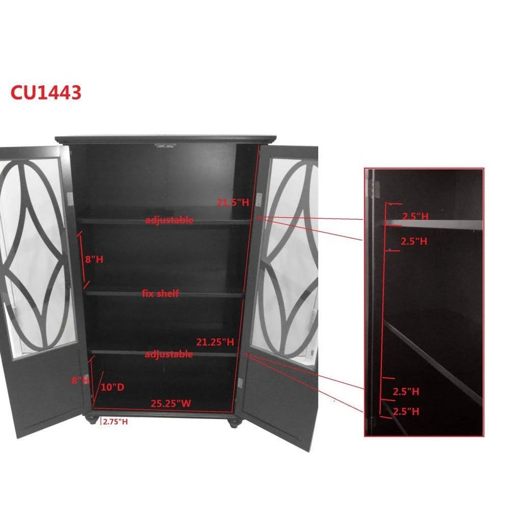 Black Wood Curio Cabinet M5963