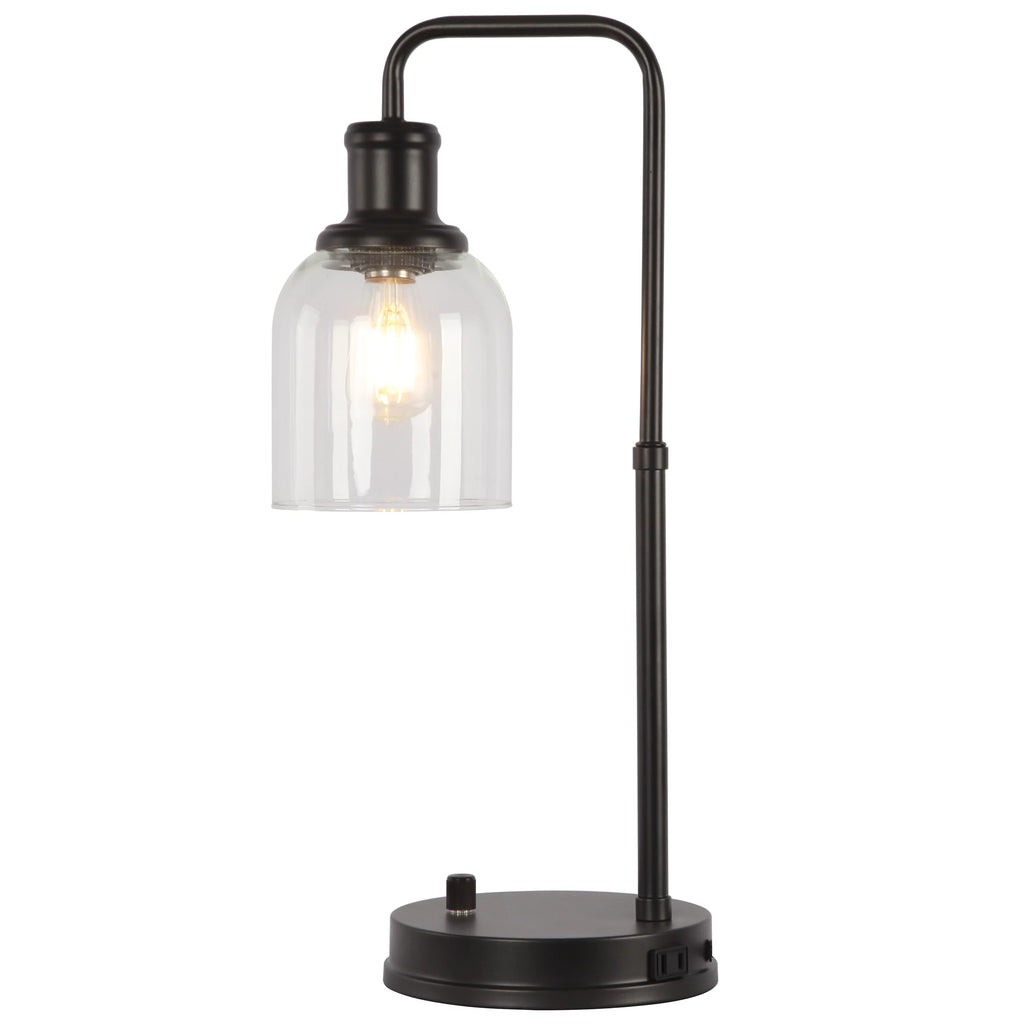 Antique Bronze Desk Lamp with AC Outlet R24940