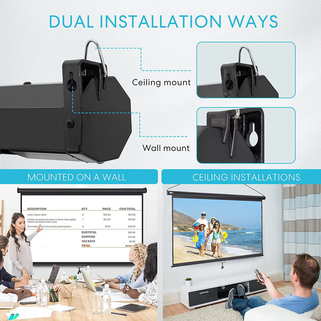 80 inch 16:9 HD Retractable Projector Screen O3879