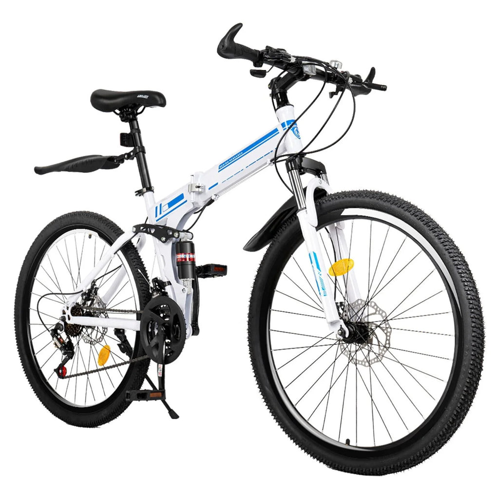 26 Mountain Folding Bike 21-Speed Dual-Disc Brake High-Carbon Steel Bicycle M535
