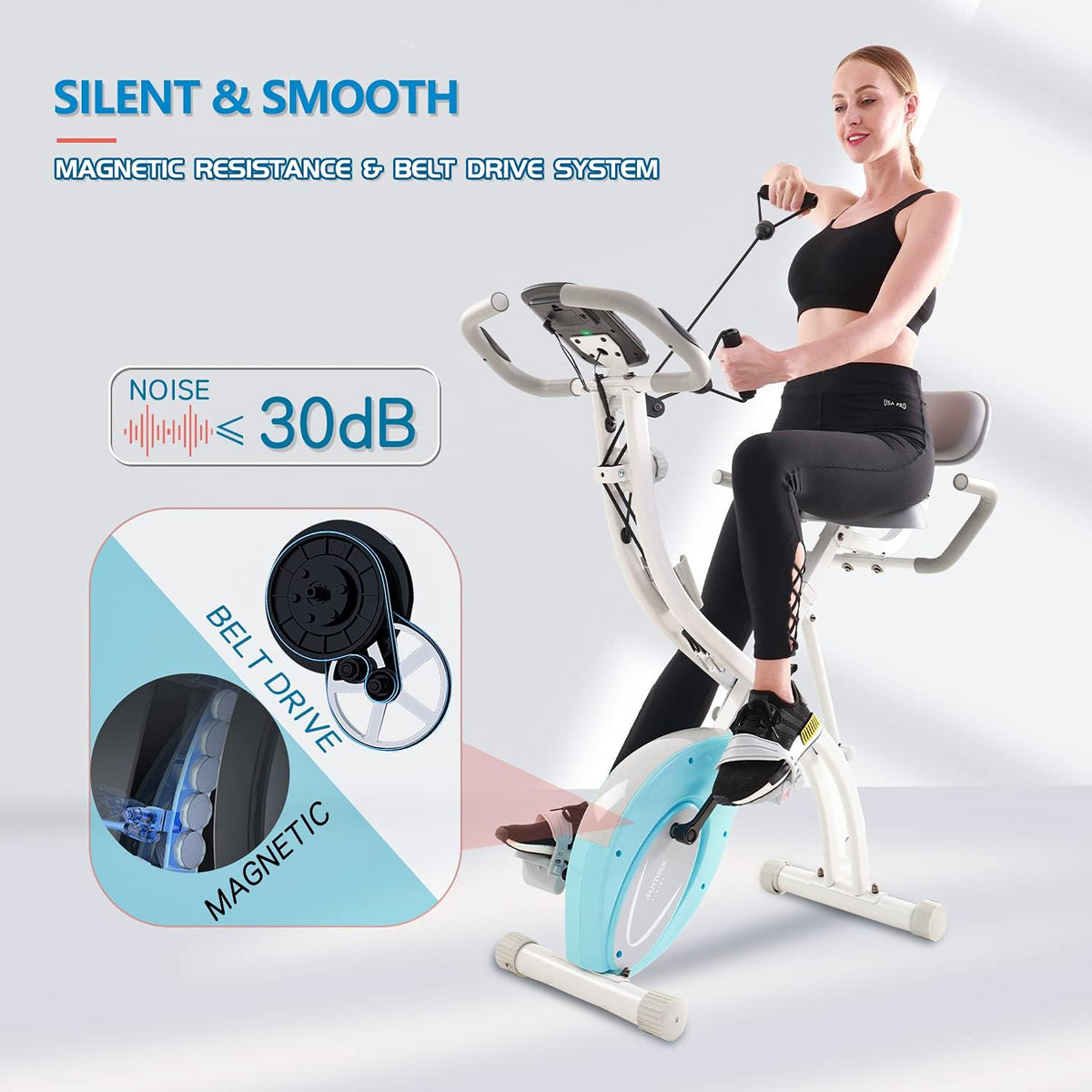 Folding Exercise Bike with Arm Workout Q77571