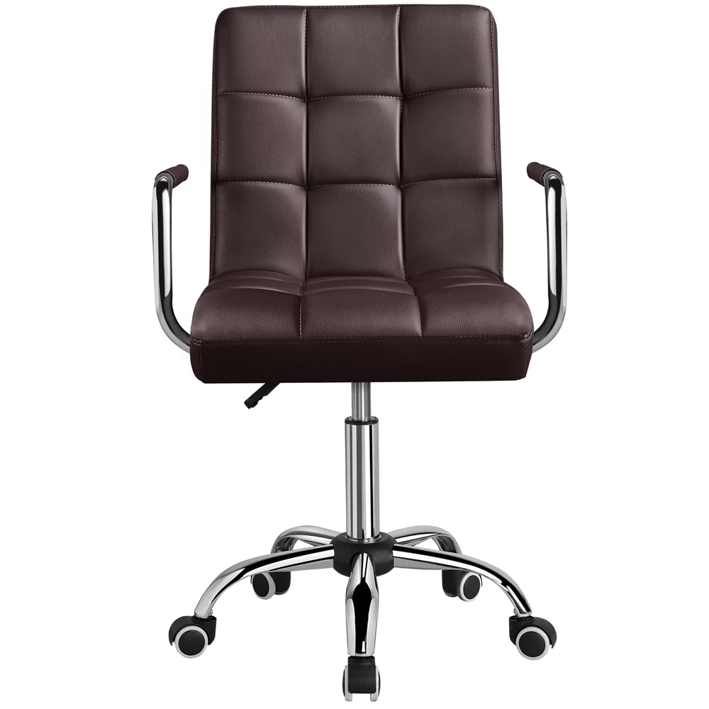 Height Adjustable PU Leather Office Chair with Armrests T7655