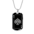 Black Dog Tag Stainless Steel 24" Chain I53260
