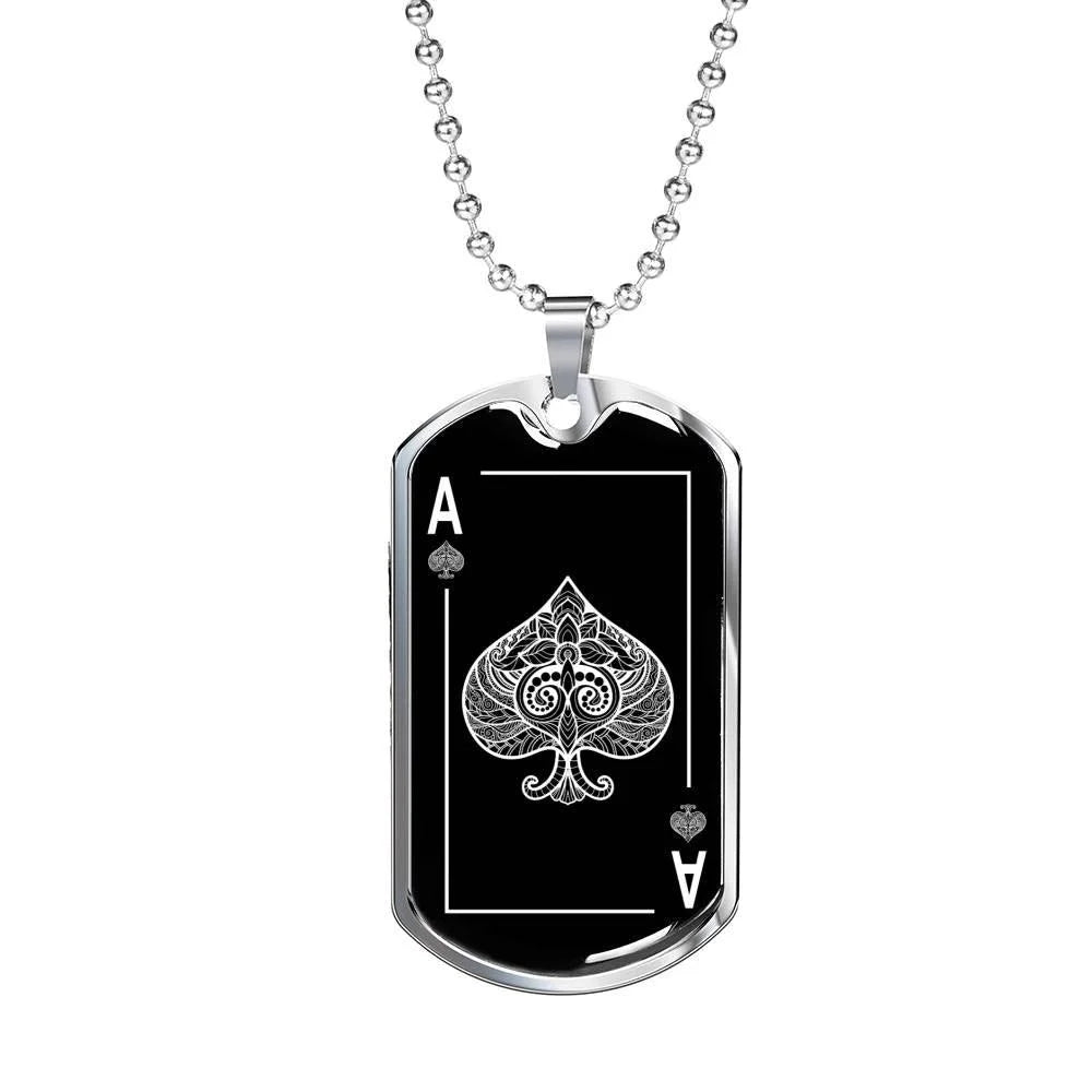Black Dog Tag Stainless Steel 24" Chain I53260