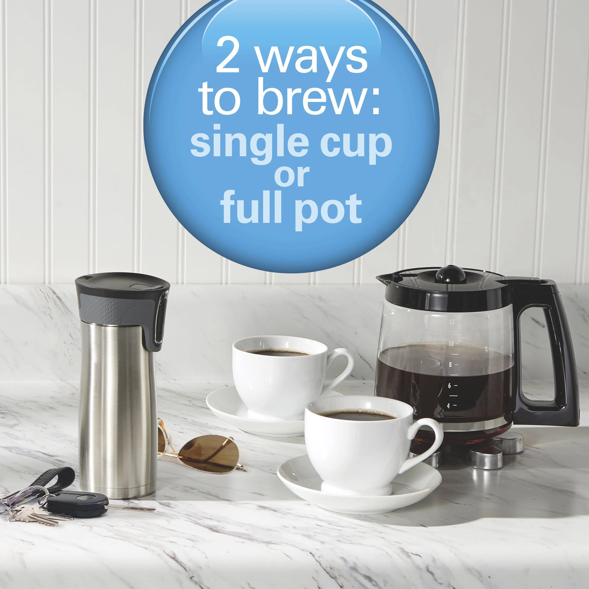 2-Way Programmable Coffee Maker, Single-Serve and 12-Cup Pot J6102