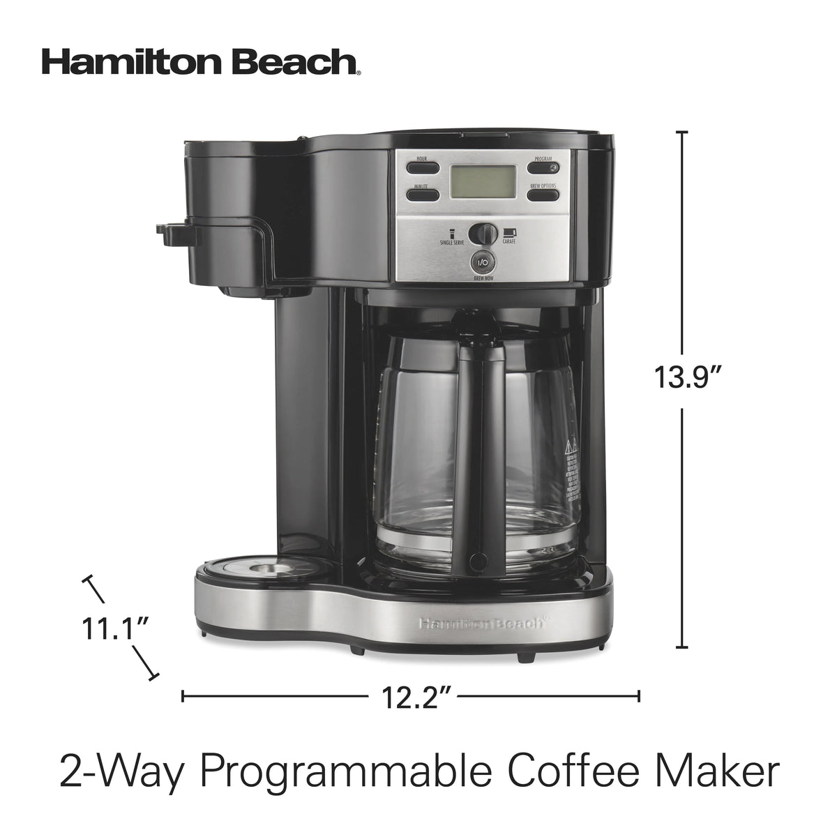 2-Way Programmable Coffee Maker, Single-Serve and 12-Cup Pot J6102