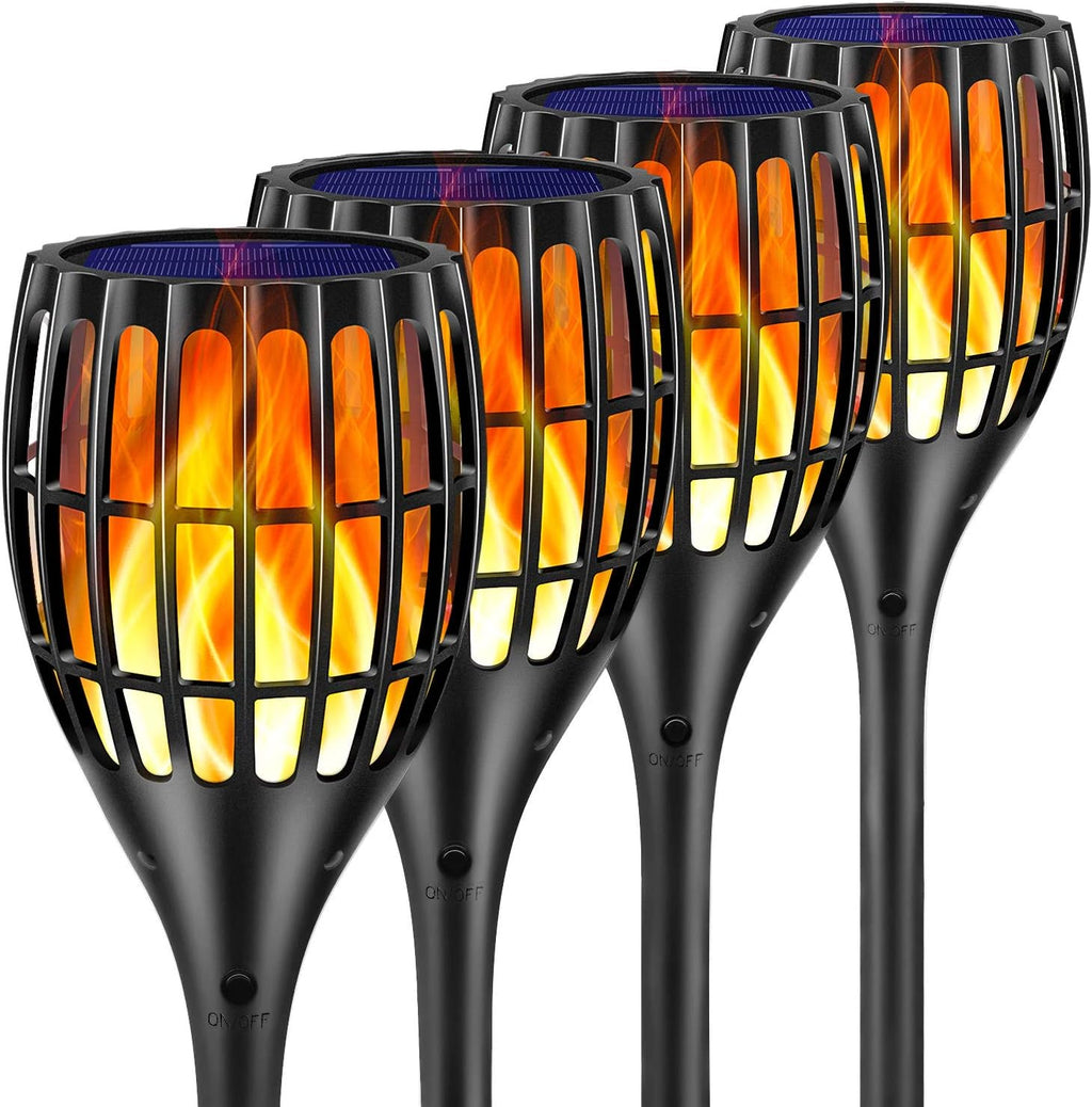 43 Flickering Flames Solar Torch Light, 4 Pack Z468