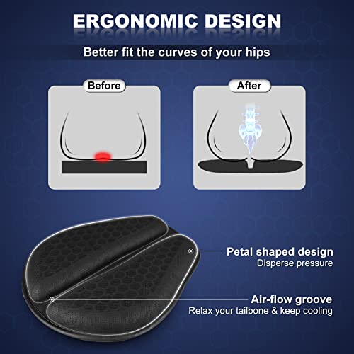 Foldable Large 3D-Honeycomb Breathable Motorcycle Gel Seat Cushion W883