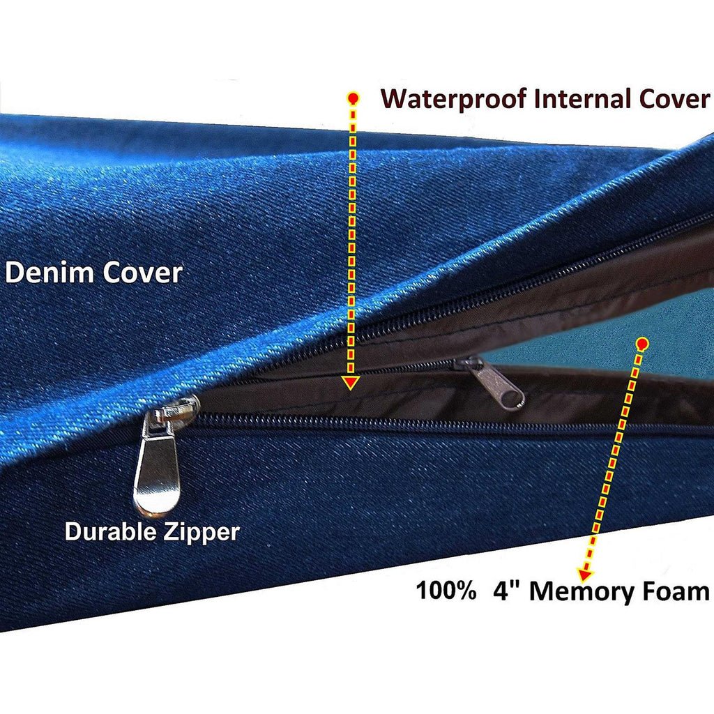 Orthopedic Gel Memory Foam Dog Bed Large with Waterproof Liner Cover U862