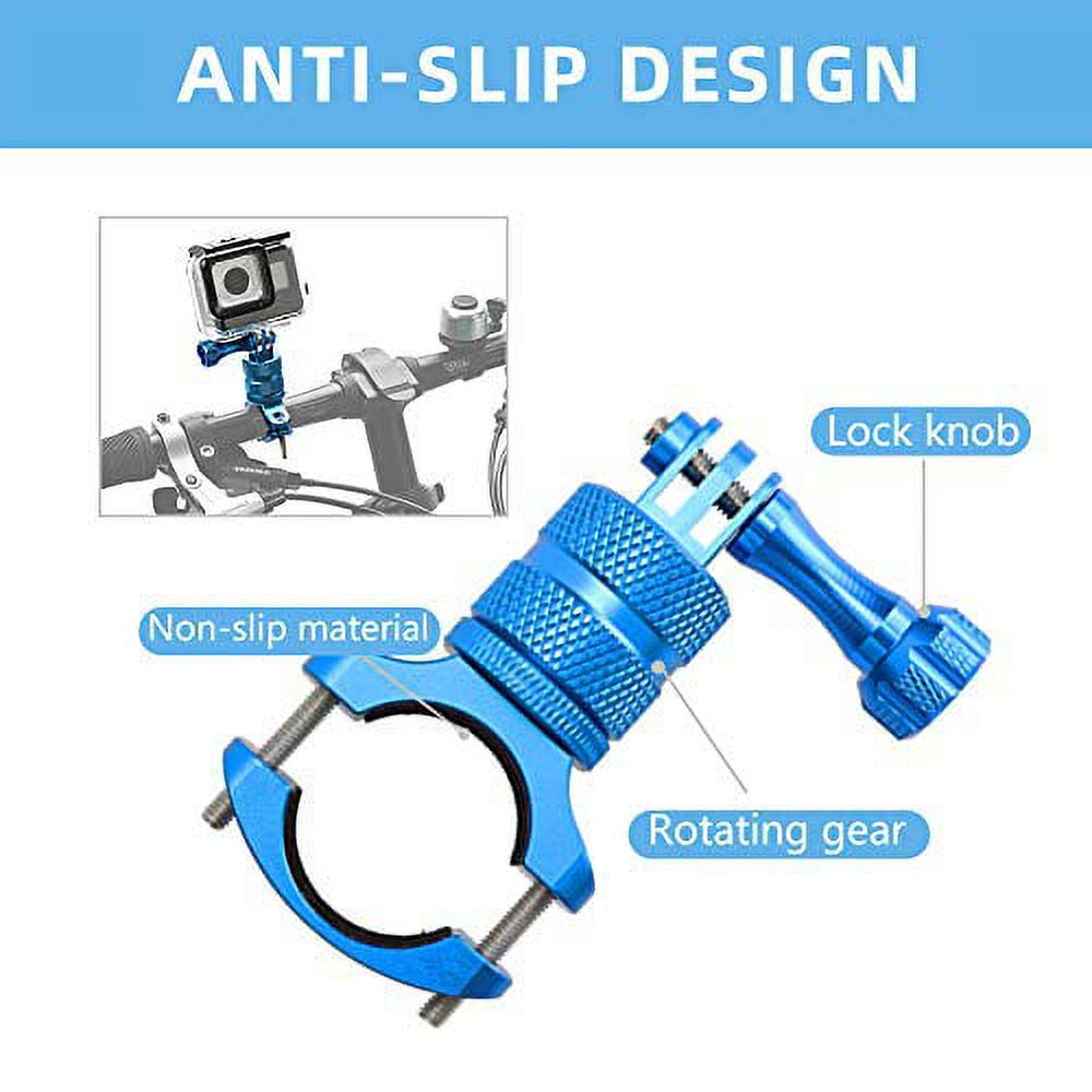 Blue 360 Degree Rotation Aluminium Mountain Bike Handlebar Mount for Action Camera U78040