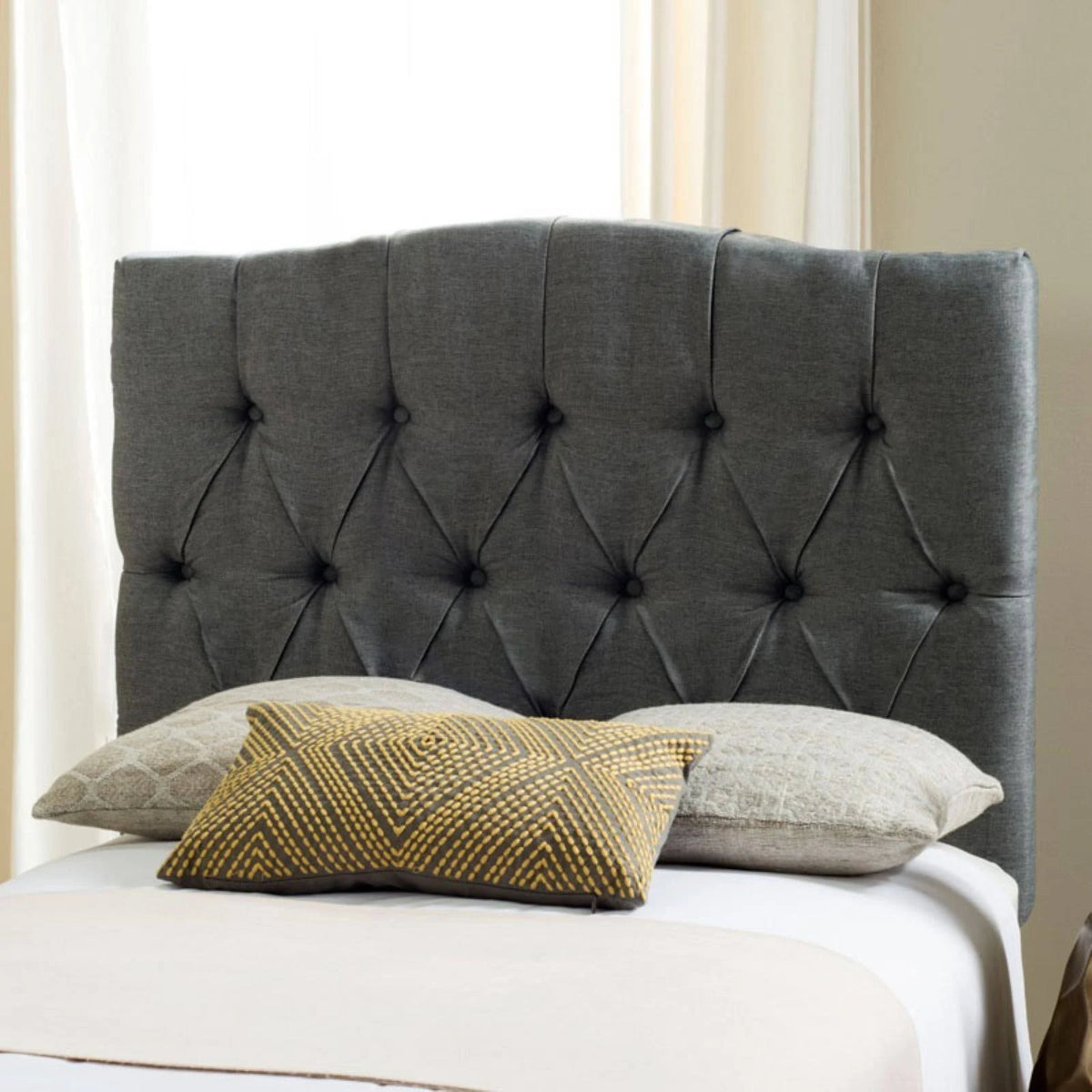 Tufted Headboard Arctic Grey King H344