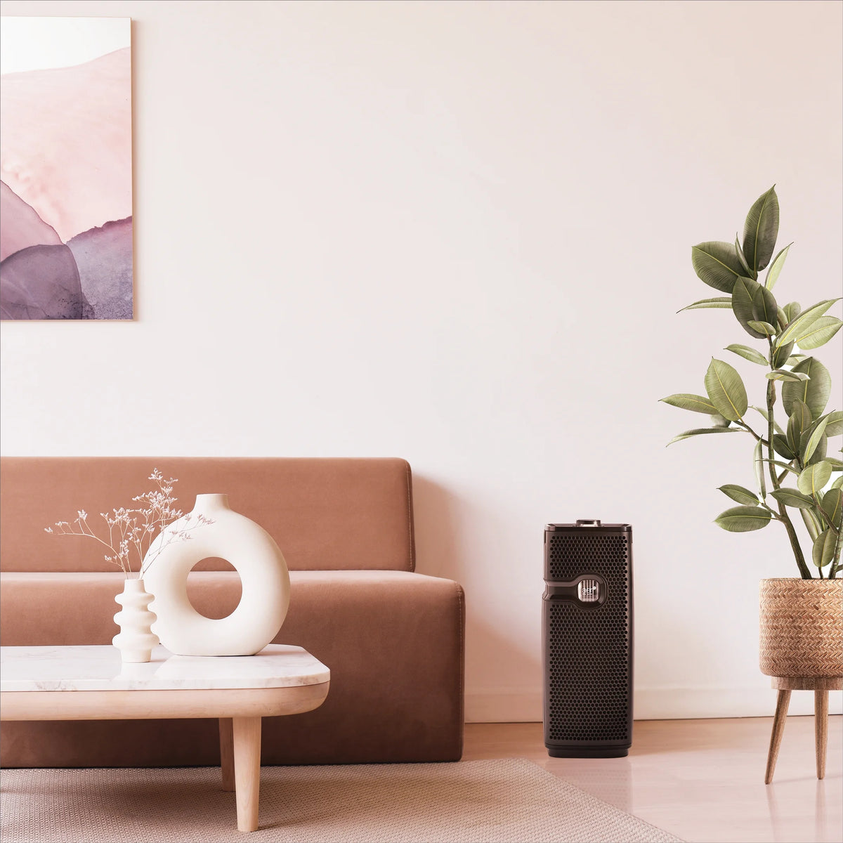 Black True HEPA Mini Tower Air Purifier Z222298