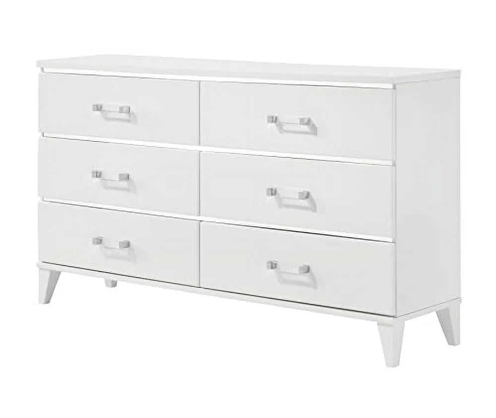 King Size White 6-Piece Bedroom Set Y599335