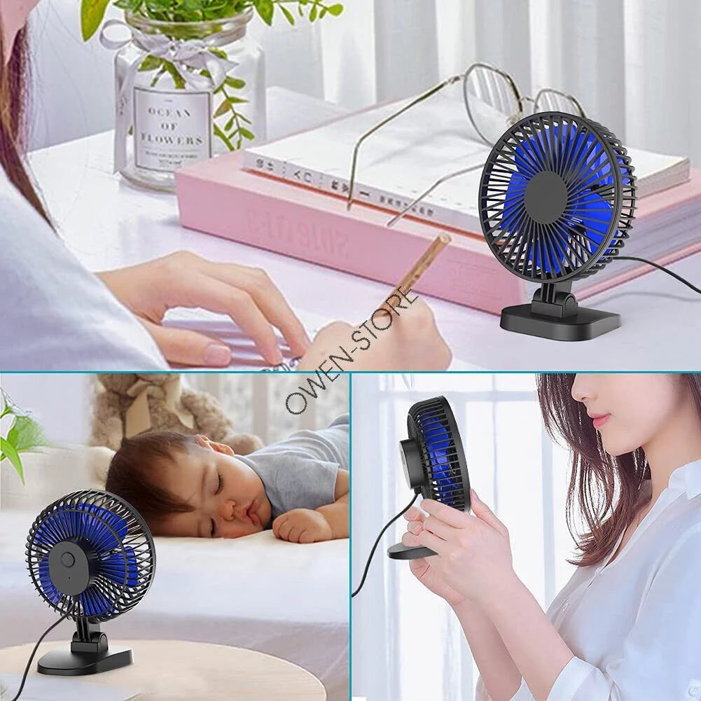 4 inch Mini Desk Fan 3 Speeds USB Powered Q7585