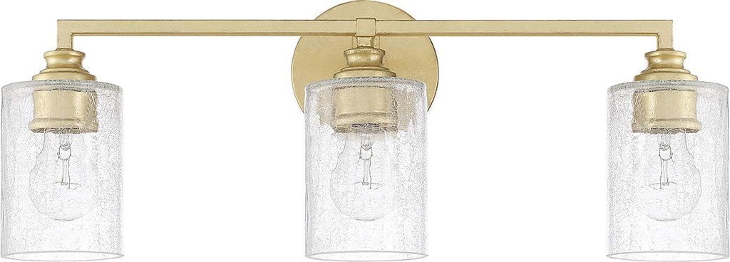 3-Light Iced Glass Bath Vanity Wall Mount F4991