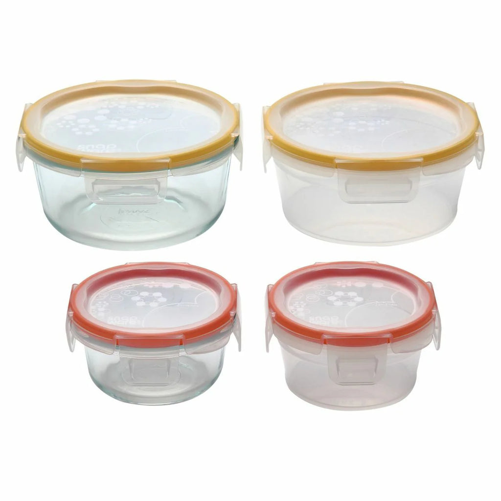 Glass & Plastic Food Storage 8-pc Round Set Q495879