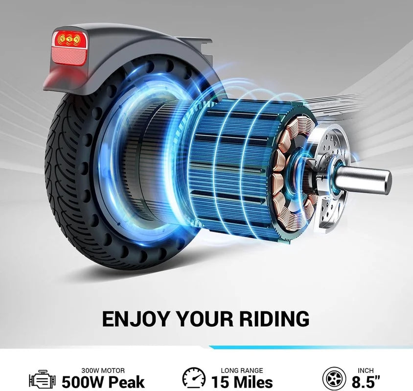 500W Motor 8.5" Solid Tires Folding Electric Scooter T766
