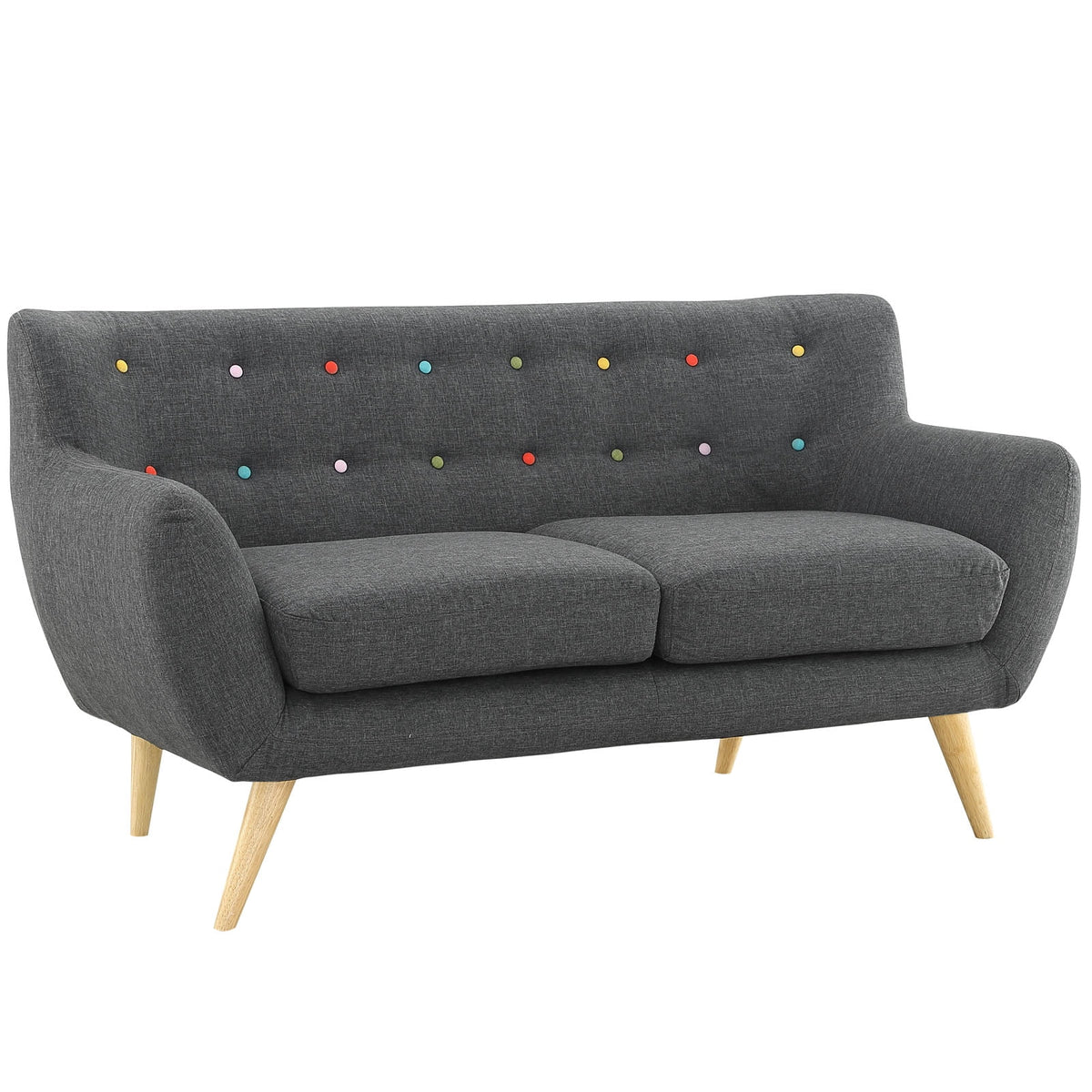 Grey Fabric Plywood Two PCS Living Room Set K6909