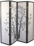 4 Panel Bamboo Room Divider Privacy Screen O67655