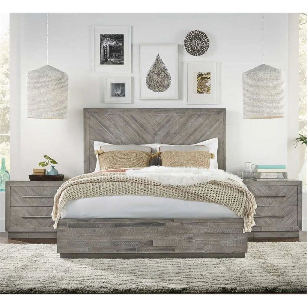 Solid Wood California King Storage Panel Bed X800175