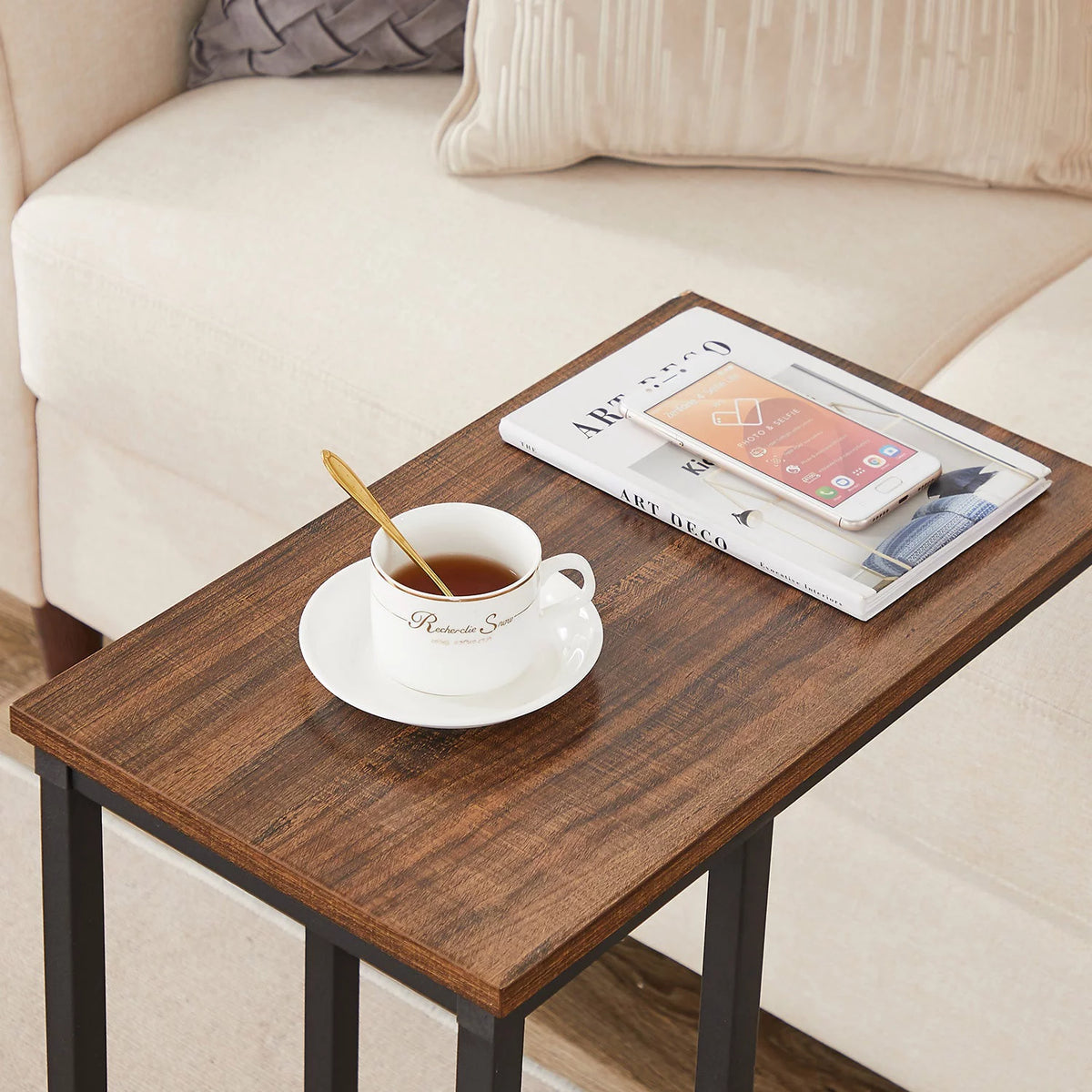 Set of 2 C-Shape Side Table Metal Frame L6198