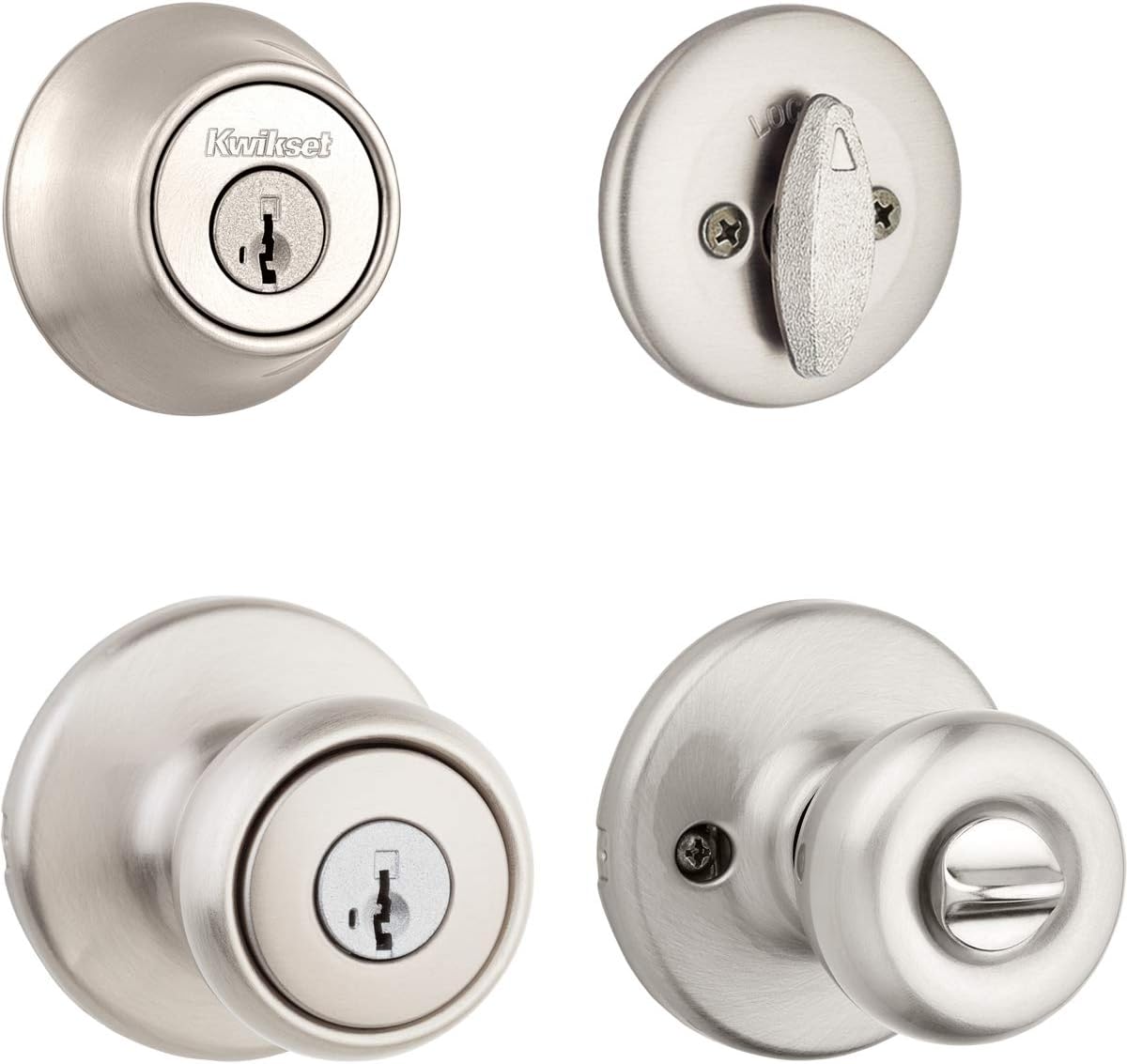 Satin Nickel Entry Combo Set with Electronic Keypad Deadbolt M8061