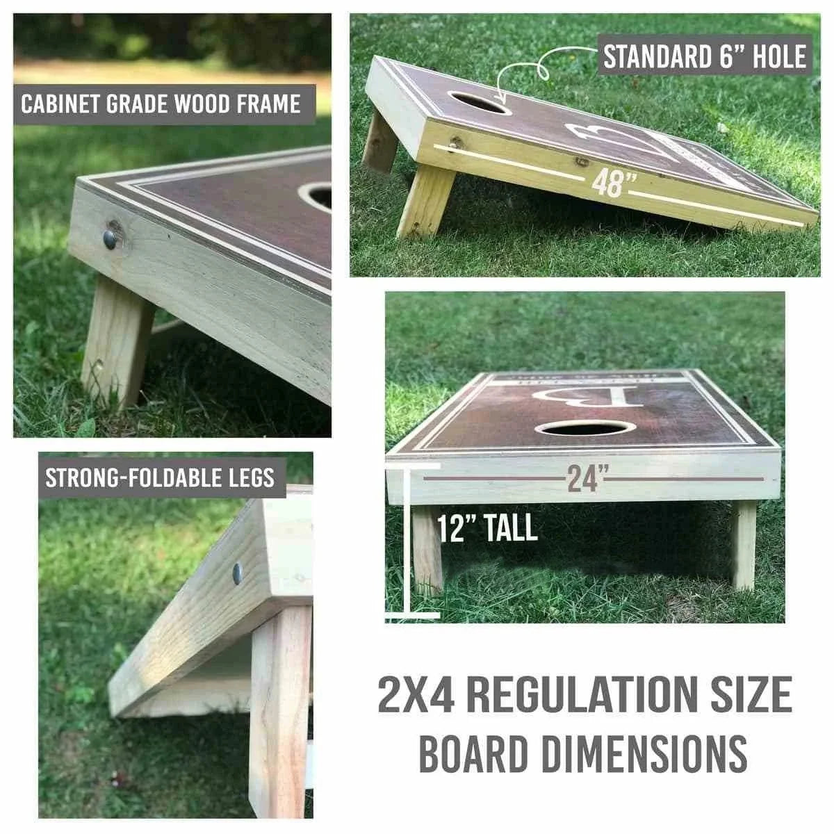 Solid Wood Cornhole Board Set G50871